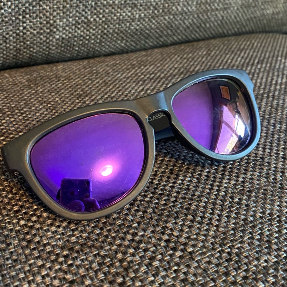 😎 Kids minishades Polarized Sunglasses, Black with Purple Mirror Lenses